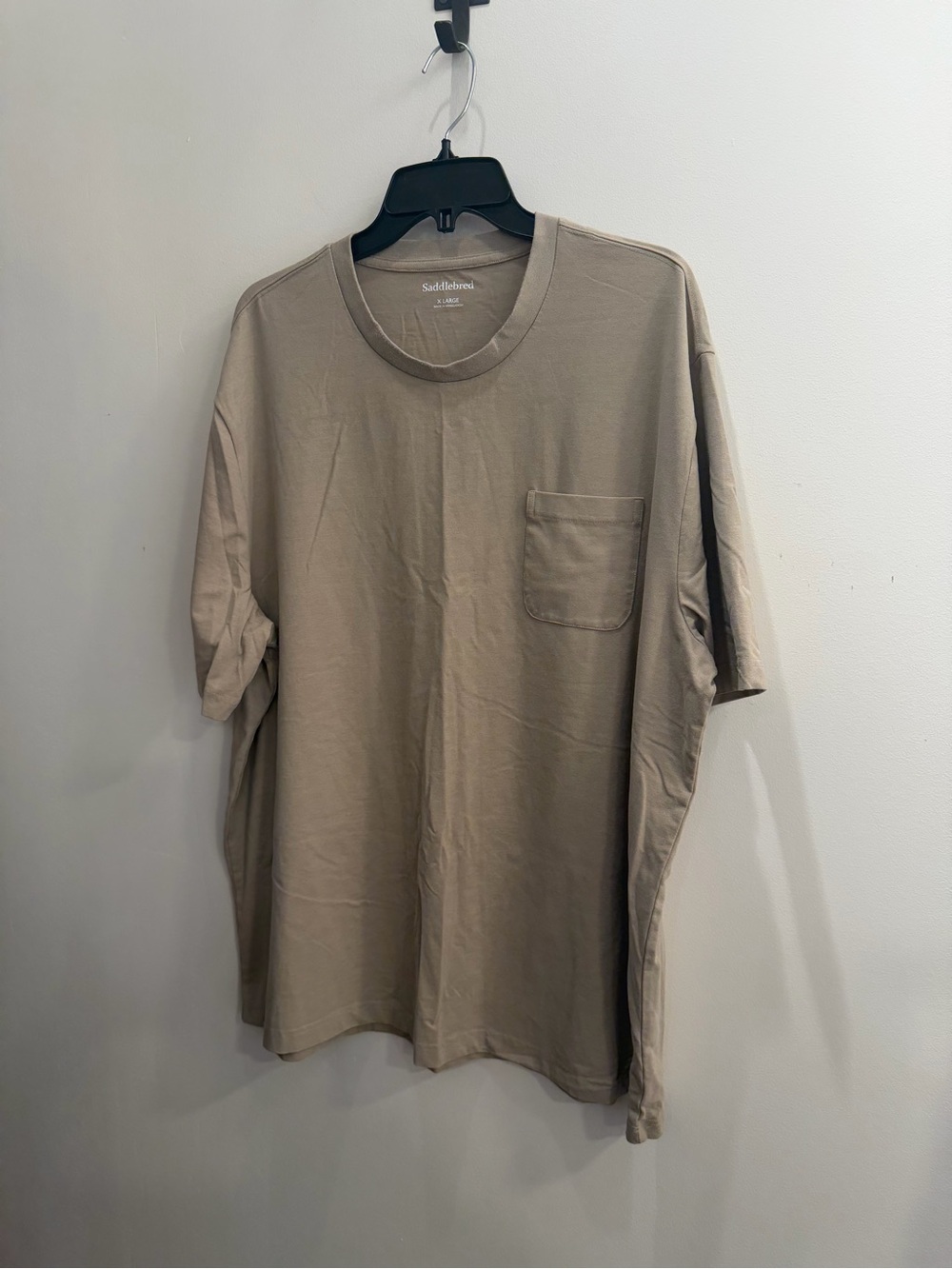 Saddlebred Men's Pocket Crew Tee in Taupe - Picture 2 of 5